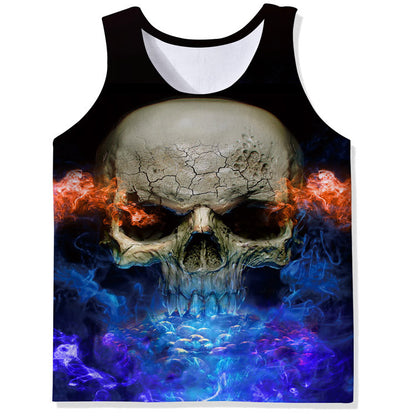 Skull Digital Printing Casual Breathable Men's New Vest