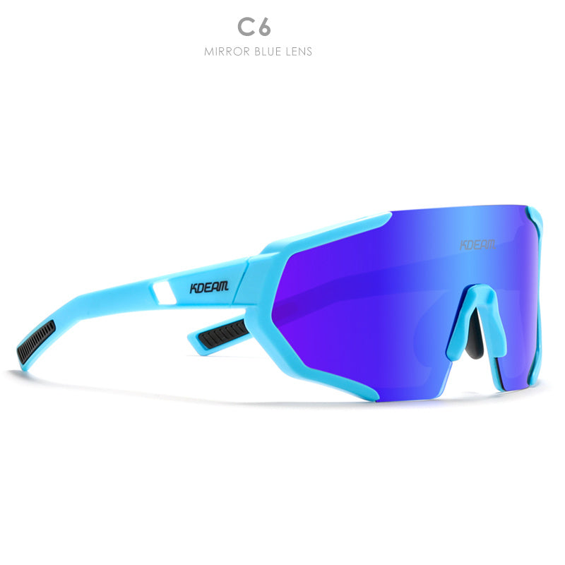 Polarized Cycling One Piece Large Frame Sports Sunglasses