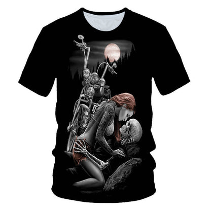 Personalisiertes Street Skull T-Shirt mit kurzen Ärmeln