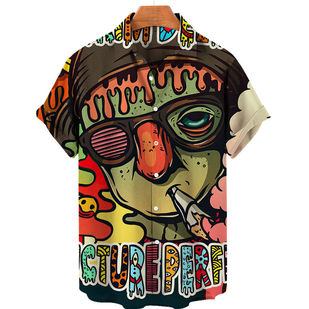 Men's Skull Shirt 3D Hawaiian Short Sleeve