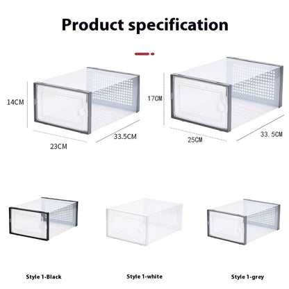 Boîte à chaussures de rangement épaisse en plastique PP à double cadre