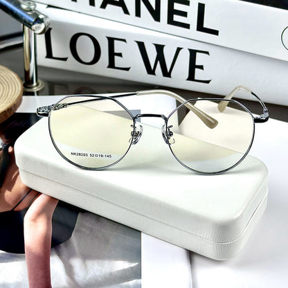 Fashion Retro Glasses Frame Optical Big Round Frame Metal Leg Simple Korean Style