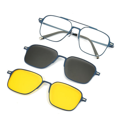 UV-Schutz Sonnenbrille Magnetische Saugnapf Set Spiegel Myopie Rahmen Polarisierte