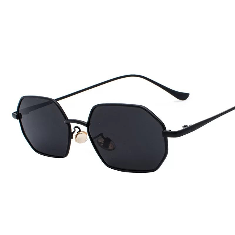 Retro Small Mirror Color Sunglasses With Black Lenses