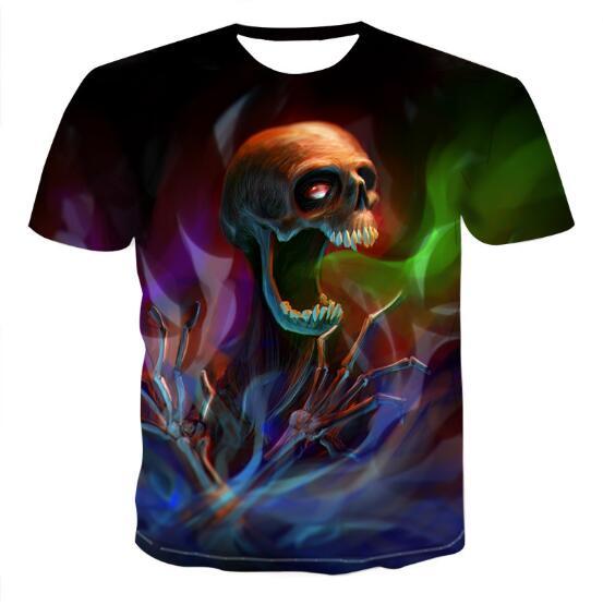 T-shirts pour hommes avec tête de mort T-shirts 3D