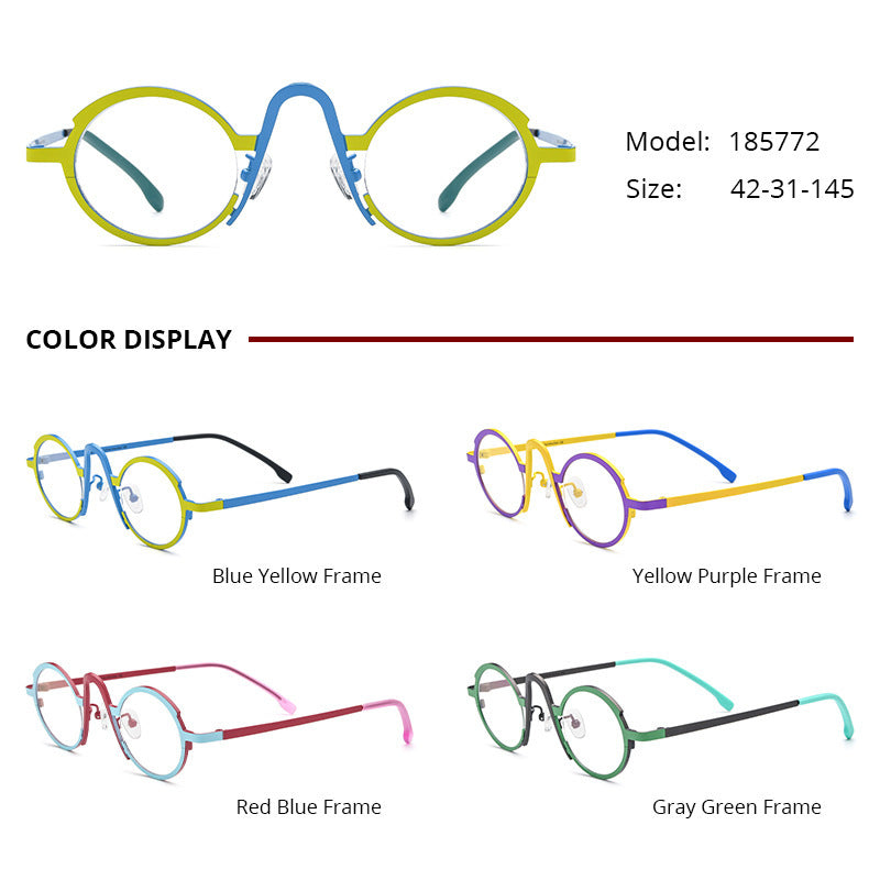 Multicolor Ultra Light Pure Titanium Myopia Glasses Frame