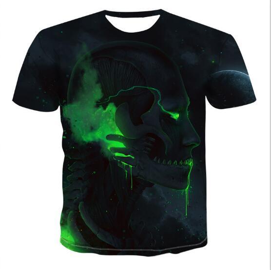 T-shirts pour hommes avec tête de mort T-shirts 3D