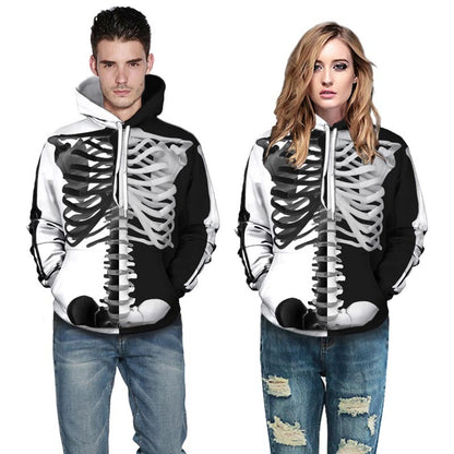 Sweatshirt mit Totenkopf-Print und 3D-Muster