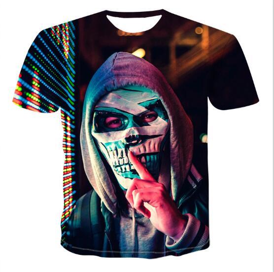 T-shirts pour hommes avec tête de mort T-shirts 3D