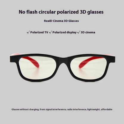 Cinema Sub-transparent Round Polarized Lens Stereo Glasses