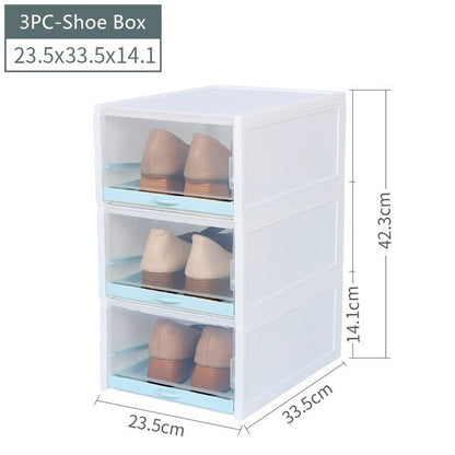 Free push-pull shoe box storage box