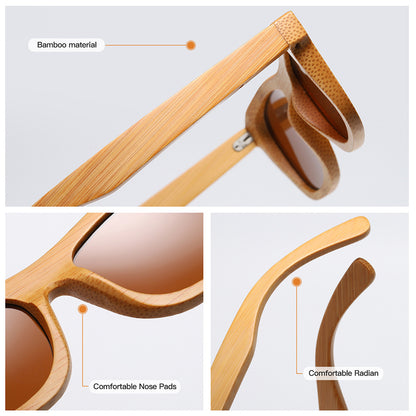 New trendy bamboo sunglasses