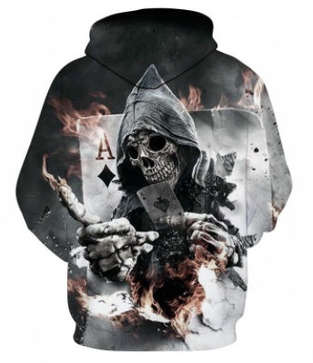 Sweat à capuche 3D Skull Poker