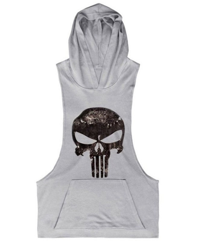 Tanktop mit Totenkopf-Motiv und Kapuze