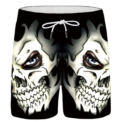 Fashionable Men's Skull 3D Digital Print Shorts