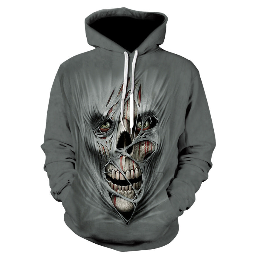 Tide Brand Pullover Baseballuniform Halloween Totenkopf