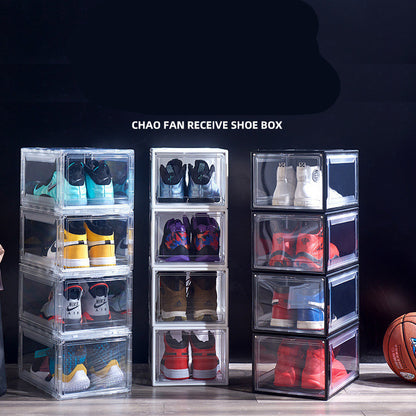 Magnetic Home High-Top Basketball Shoe Box Moisture-Proof And Fust-Proof Plastic Acrylic Transparent Storage Shoe Box Display Shoe Cabinet