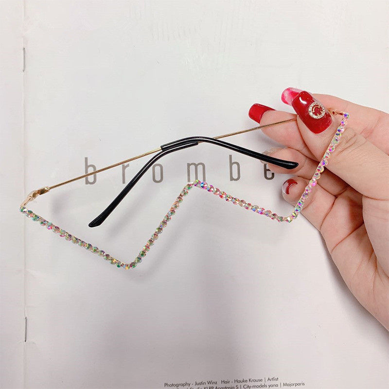 V-Shaped Lensless Sunglasses Frame Decorative Glasses Frame