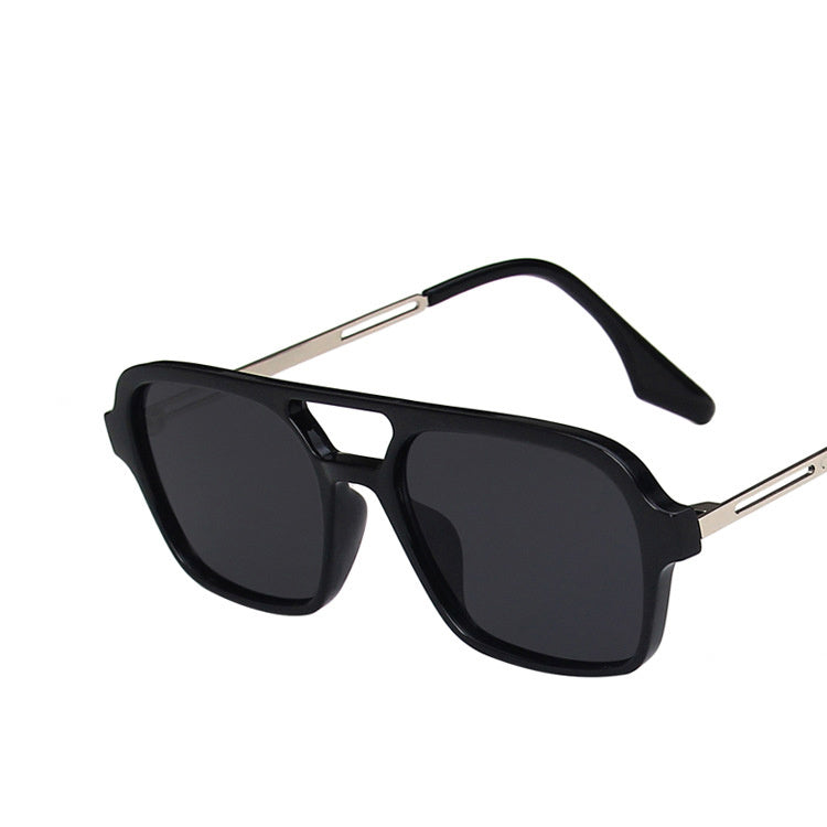 Fashion Retro Double Beam Hollow Sunglasses