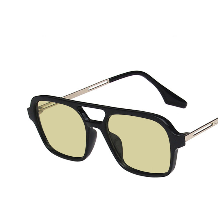 Fashion Retro Double Beam Hollow Sunglasses