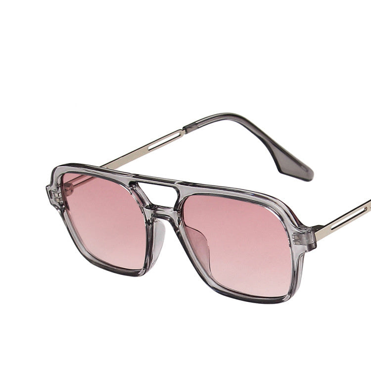 Fashion Retro Double Beam Hollow Sunglasses