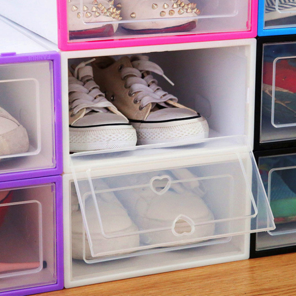 Transparent Shoe Box Plastic Clamshell Drawer Storage Box