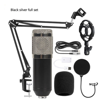 Bm800 Condenser Microphone Microphone V8 Sound Card Cross-Border Anchor Computer Recording Bracket Large Diaphragm Live Broadcast Set