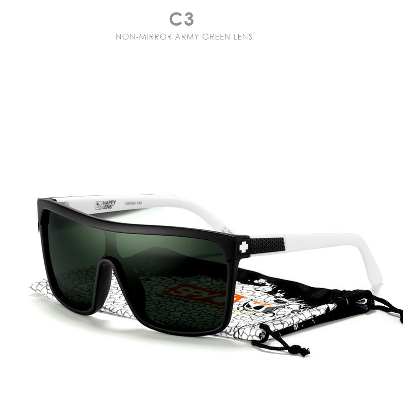 Large Frame Polarized Sunglasses With Colorful Real Film