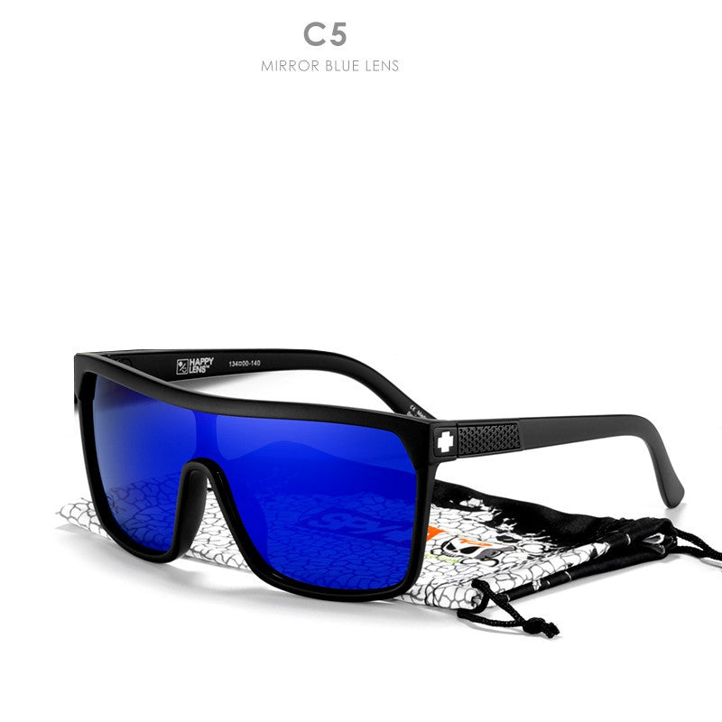 Large Frame Polarized Sunglasses With Colorful Real Film