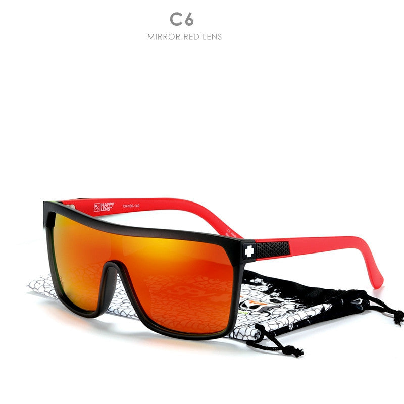 Large Frame Polarized Sunglasses With Colorful Real Film