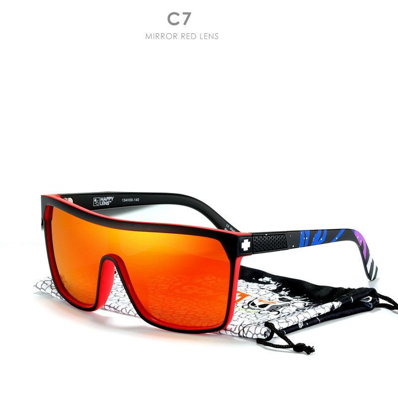 Large Frame Polarized Sunglasses With Colorful Real Film