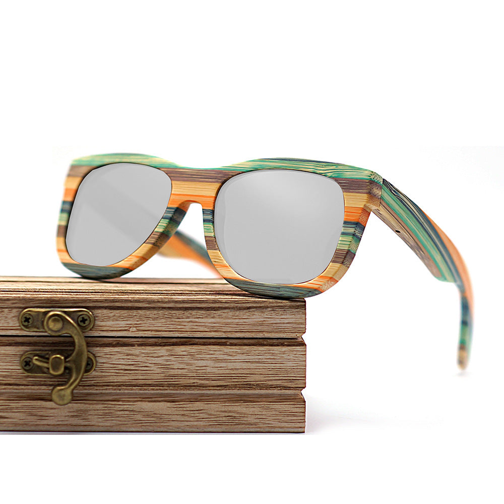 New Color Bamboo And Wood Glasses Wholesale Wood Color Bamboo Multilayer Laminate Wood Sunglasses Retro Polarized Glasses