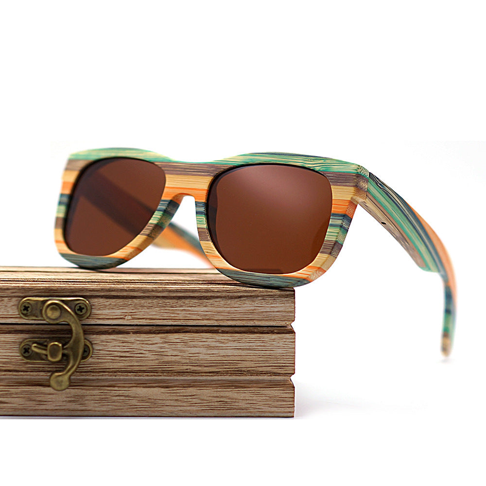 New Color Bamboo And Wood Glasses Wholesale Wood Color Bamboo Multilayer Laminate Wood Sunglasses Retro Polarized Glasses