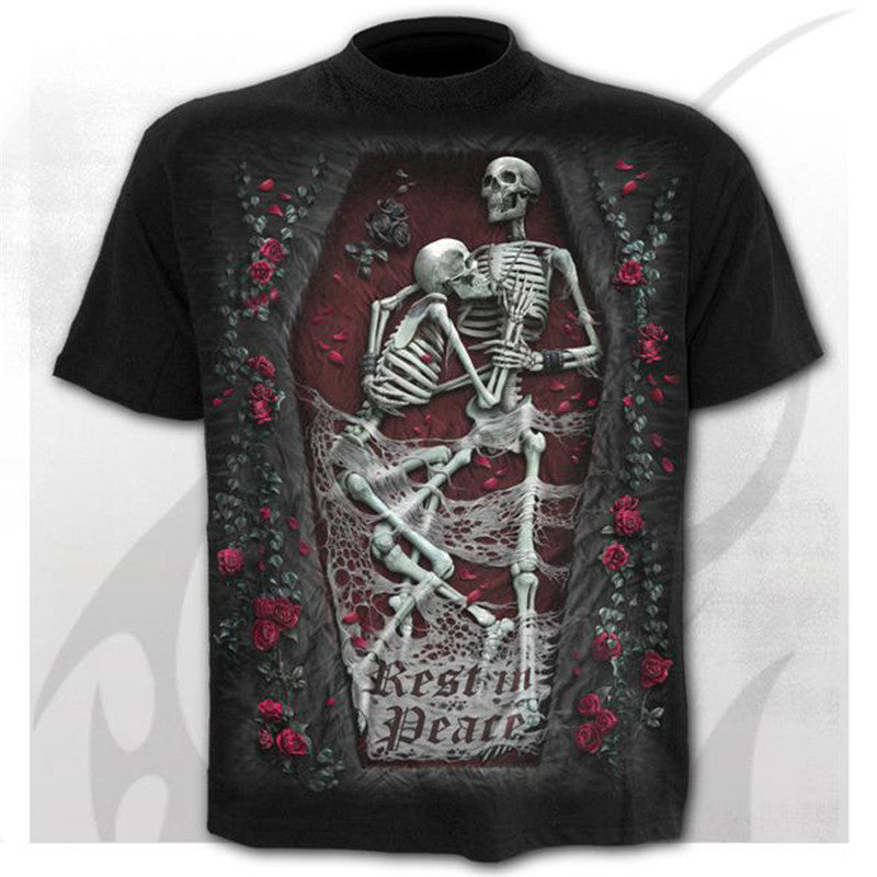 Printed Design Skull Men's Short Sleeve