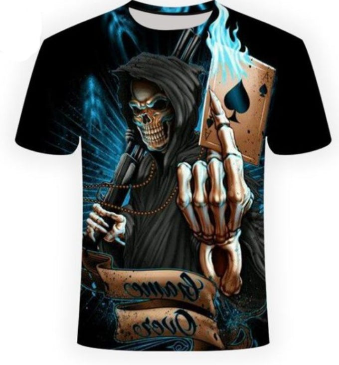 Personalisiertes Street Skull T-Shirt mit kurzen Ärmeln