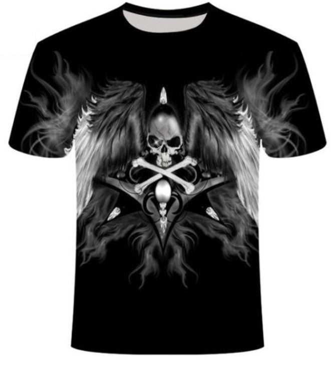 Personalisiertes Street Skull T-Shirt mit kurzen Ärmeln