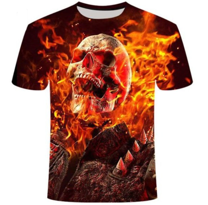 Personalisiertes Street Skull T-Shirt mit kurzen Ärmeln