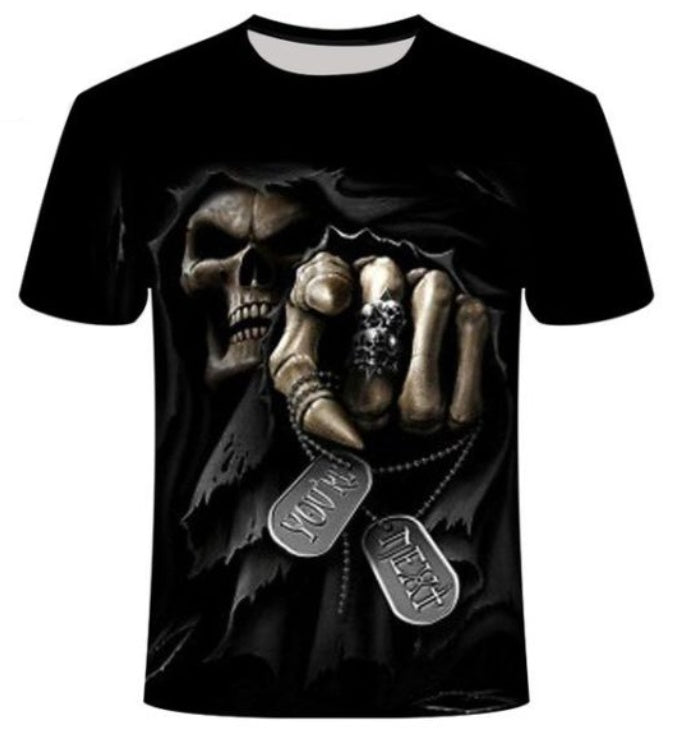 Personalisiertes Street Skull T-Shirt mit kurzen Ärmeln