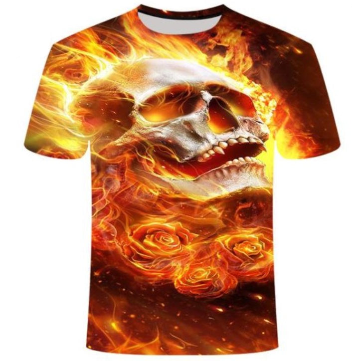 Personalisiertes Street Skull T-Shirt mit kurzen Ärmeln