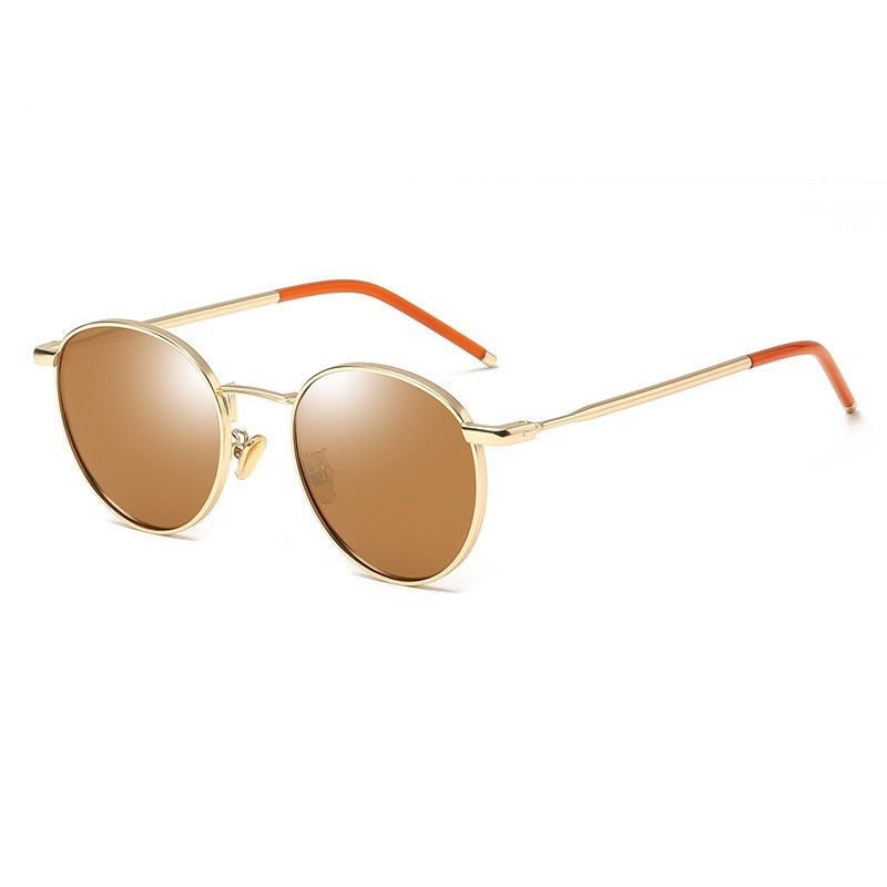 Women'S Round Frame Retro Polarized Sunglasses