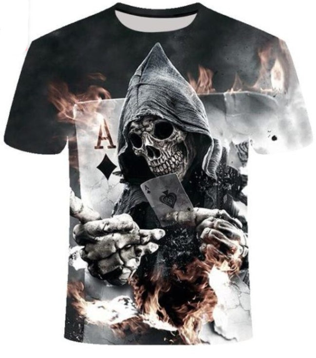 Personalisiertes Street Skull T-Shirt mit kurzen Ärmeln