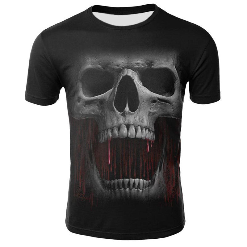 Smoking Skull 3D Digital Print T-shirt