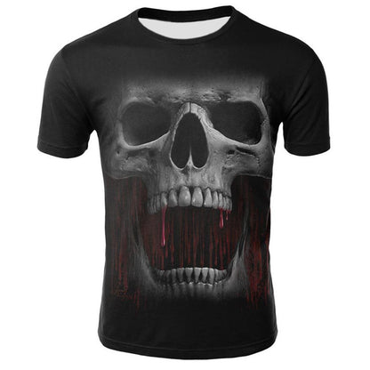 Smoking Skull 3D Digital Print T-shirt