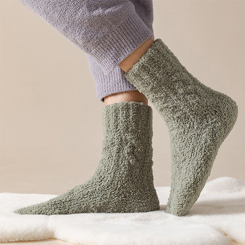 Winter Warm Fuzzy Korallen Fleece Socken Frauen Männer Samt Verdickt Hause Sleepping Boden Socken