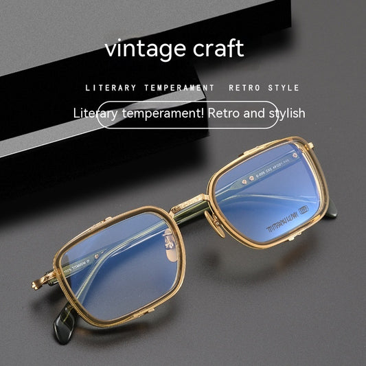 Plate B Titanium Business Retro Craft Glasses