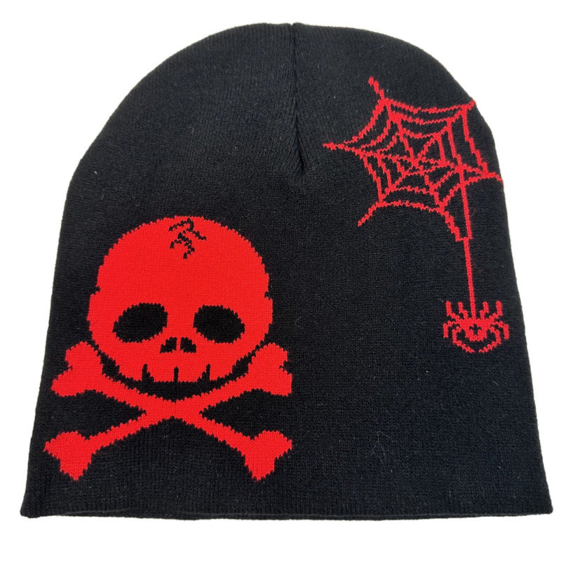 Bonnet tricoté en jacquard avec tête de mort pirate pour fête d'Halloween