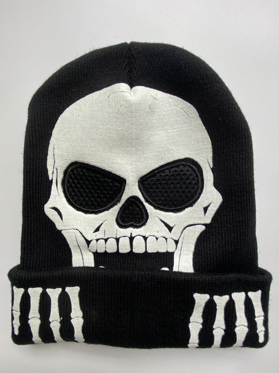 Skull Luminous Knitted Hat Sleeve Cap