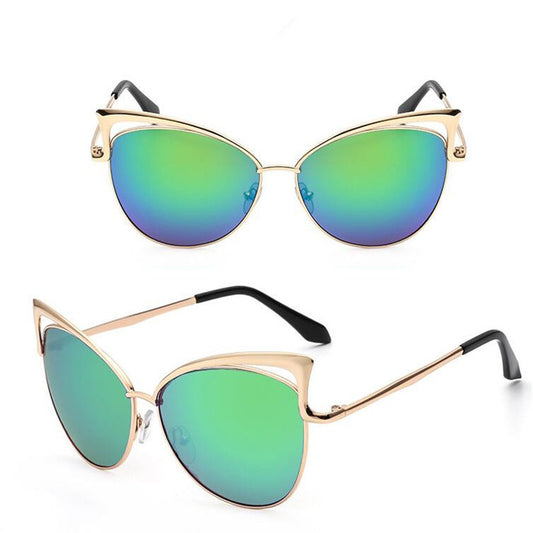 Colorful reflective hollow sunglasses