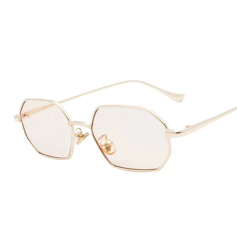 Retro Small Mirror Color Sunglasses With Black Lenses