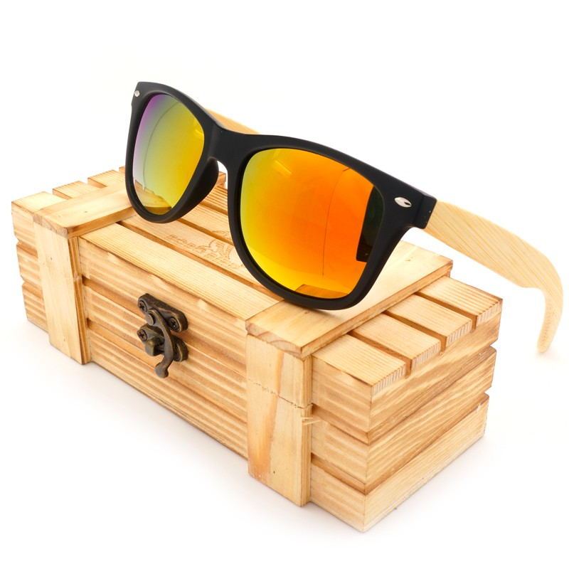 Square Vintage Sunglasses Men Women Wood